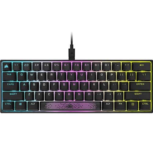 Teclado Corsair K65 RGB Mini - Ingles - 60% - Negro - Speed RGB Silver - CH-9194014-NA