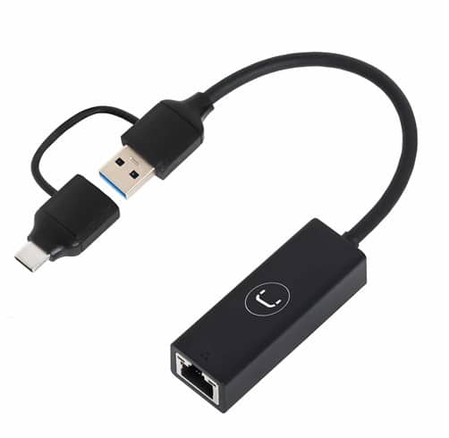 Adaptador USB UNNO TEKNNO Ethernet 2 in 1 - AD3007BK