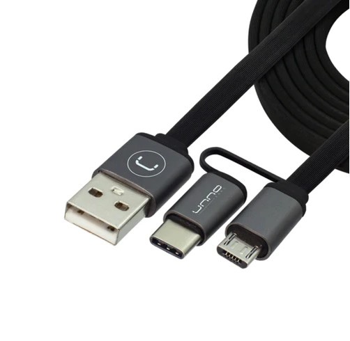 Cable Unno Tekno 2 en 1 Tipo C y Micro USB - 1m - CB4056GY
