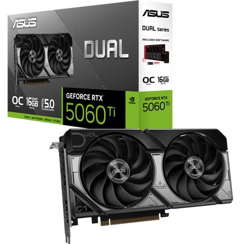 Tarjeta de Video Asus Dual GeForce RTX 5060 TI OC 16 GB PCIe 5.0 - 90YV0MH0-M0AA00