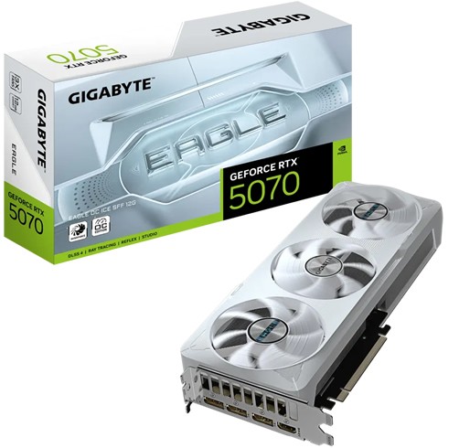 Tarjeta de Video Gigabyte RTX 5070 Eagle OC ICE - Blanco - 12GB DDR7 - 9VN5070EOI-00-G10