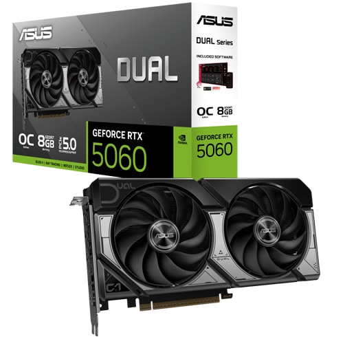 Tarjeta de Video Asus Dual GeForce RTX 5060 OC 8 GB PCIe 5.0 - 90YV0N12-M0AA00