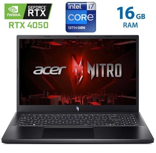 Laptop Acer Nitro V 15 - i7 13620H - 16 GB DDR5 - RTX 4050 6 GB - SSD 512 GB - 15.6" FHD 165 Hz - NH.QN8AL.00P