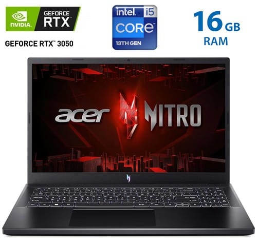 Laptop Acer Nitro V 15 - i5 13420H - 16 GB DDR5 - RTX 3050 6 GB - SSD 512 GB - 15.6" FHD 165 Hz - NH.QN9AL.00T