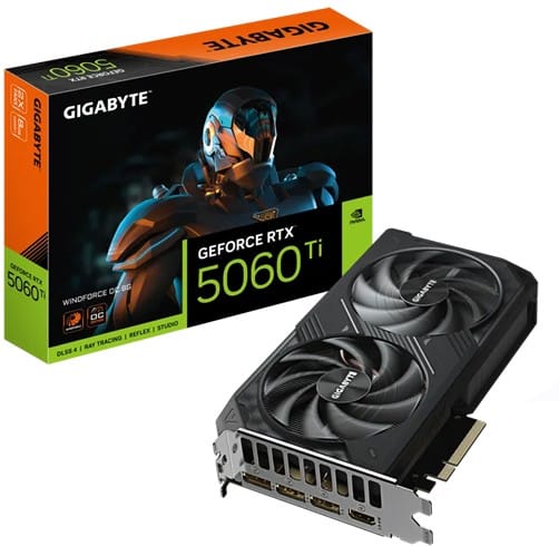 Tarjeta de Video Gigabyte RTX 5060 TI WindForce - OC - 8GB DDR7 - 9VN506TWO8-00-G10