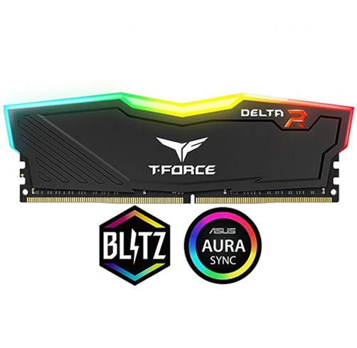 Memoria Ram TeamGroup T-Force Delta RGB 8GB DDR4 3200 - Negro - TF3D48G3200HC16C01