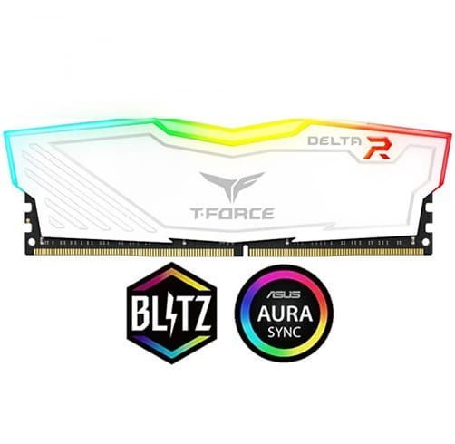 Memoria Ram TeamGroup T-Force Delta RGB 16GB DDR4 3200 - Blanco - TF4D416G3200HC16F01