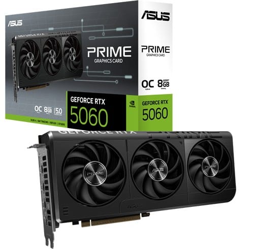 Tarjeta de Video Asus Prime GeForce RTX 5060 - OC - 8GB DDR7 -  Negro - 90YV0N10-M0AA00