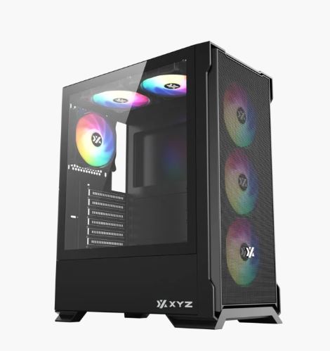 Case XYZ  AIRONE 300-X MESH NEGRO, 6 x 120mm ARGB fans, USB 3.0 port, USB Type-C Gen2, ATX/Micro-ATX/ITX