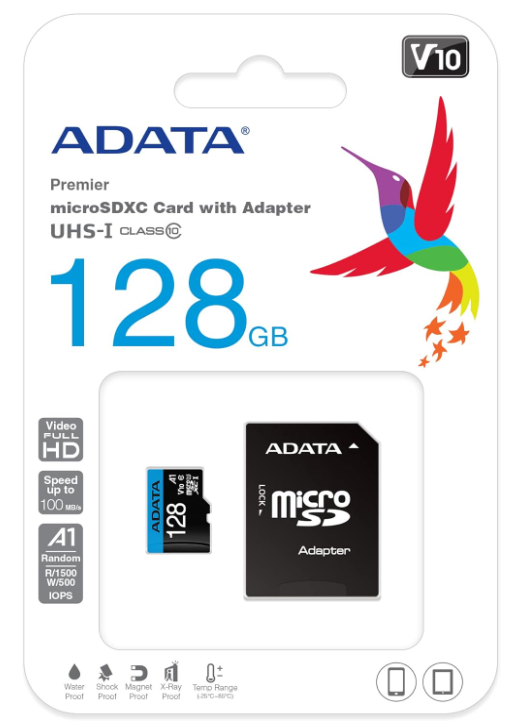 Memoria MicroSD Adata SDXC - 128GB - V10 - Class 10 - AUSDX128GUICL10A1-RA1