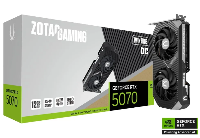 Tarjeta de Video Zotac Gaming Geforce RTX 5070 12 GB Twin Edge OC - Negro 