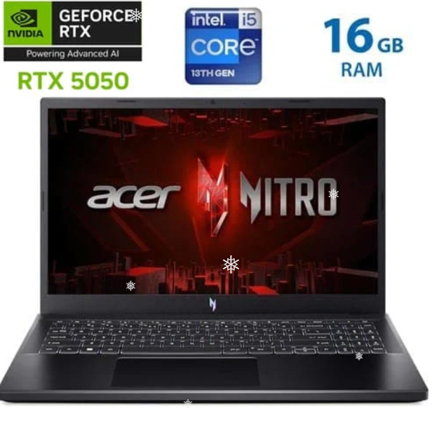 Laptop Acer Nitro V15 - i5 13420H - 16 GB DDR4 - RTX 5050 8 GB - SSD 512 GB - 15.6" FHD 165 Hz - IPS - NH.QZ7AL.002