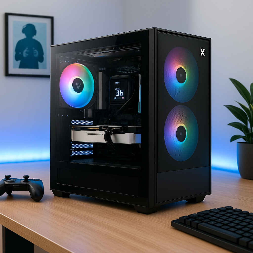 PC M-TECH GAMING RYZEN 5500, A520M, ELITE 16GB, 512GB M.2, RTX 5050 8GB, 500W 80 Plus, Case Mesh XYZ Negro, Windwos 11 Pro