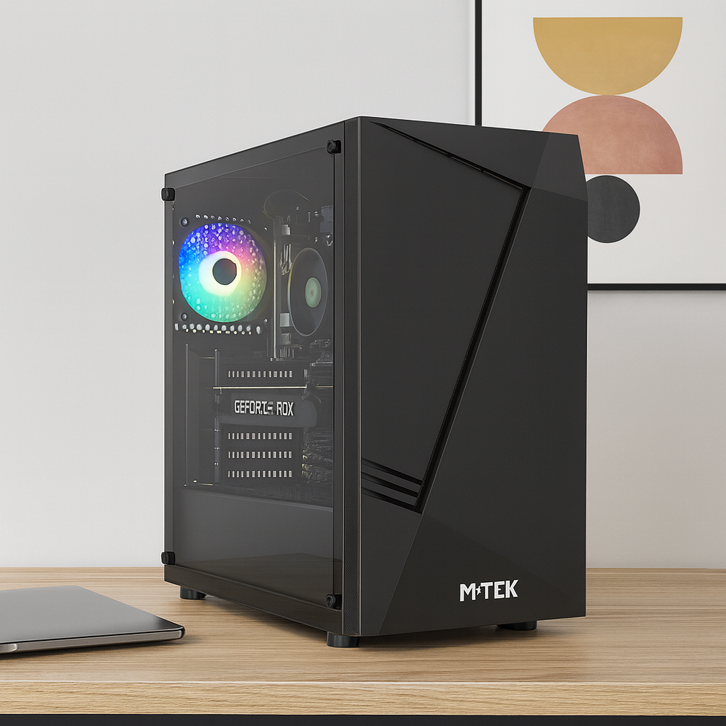 PC M-TEK Procesador AMD Ryzen 5 8600G 16GB DDR5 5600MHZ B650M H DDR5 M.2 500GB Case Al390 Dark Flash NEGRO - 600W 80 Plus 