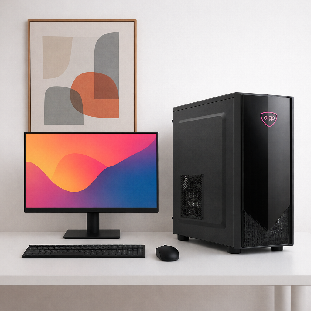 PC M-TEK RYZEN 5 5600GT, BOETEC A520M, 16GB DDR4 3600Mhz, M.2 500GB ADATA GEN4, Case Aigo B352 400W.