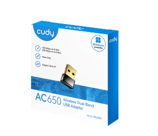 Adaptador WIFI USB Cudy AC650 Wireless Duali-Band - Nano Size - WU650