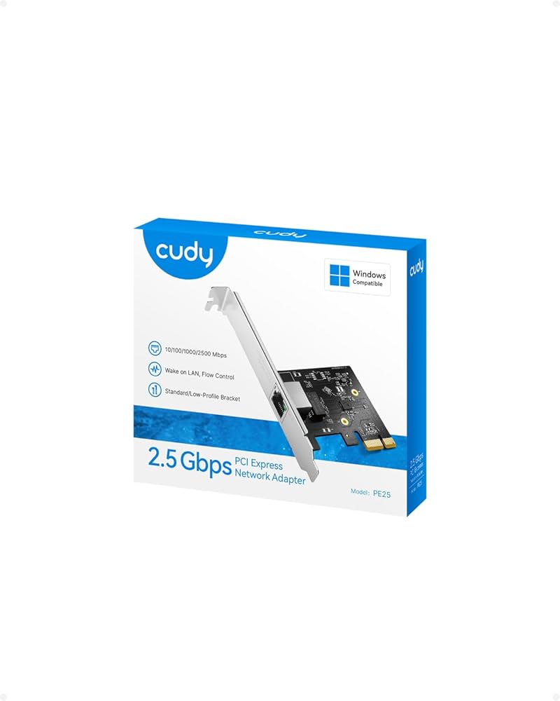 Adaptador Tarjeta de Red PCI Cudy Ethernet PCIE PE25 10/100/1000/2500 Mbps Ethernet Port