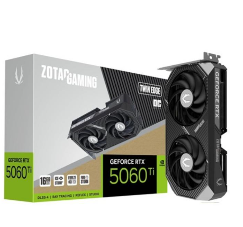 Tarjeta de Video Zotac Gaming RTX 5060 TI Twin Edge OC - 16GB GDDR7 - P288-1N772-300Z8 