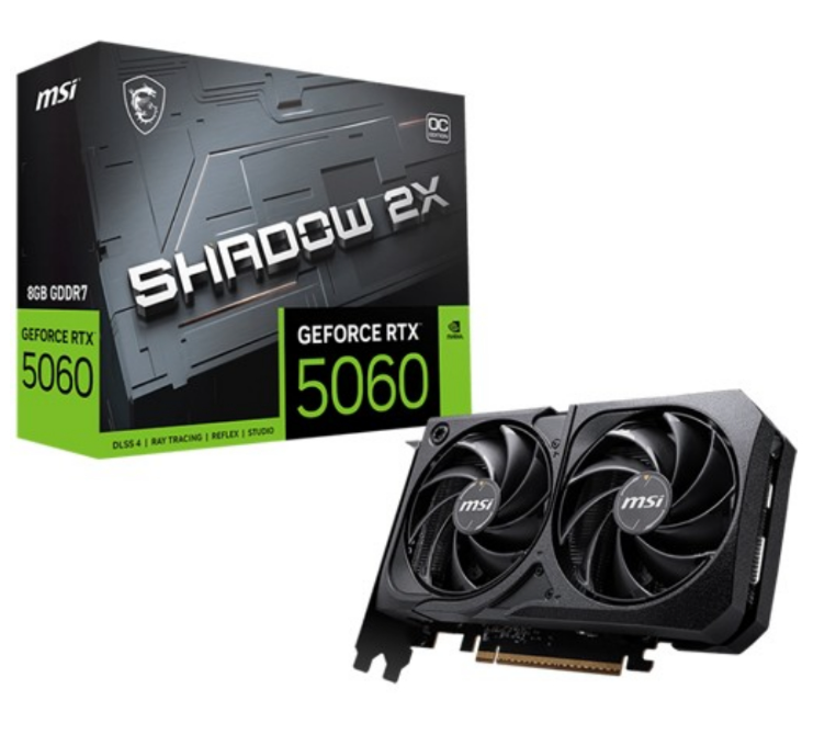 Tarjeta de Video MSI GeForce RTX 5060 8GB Shadow 2X OC - 8GB DDR7 - 912-V537-037