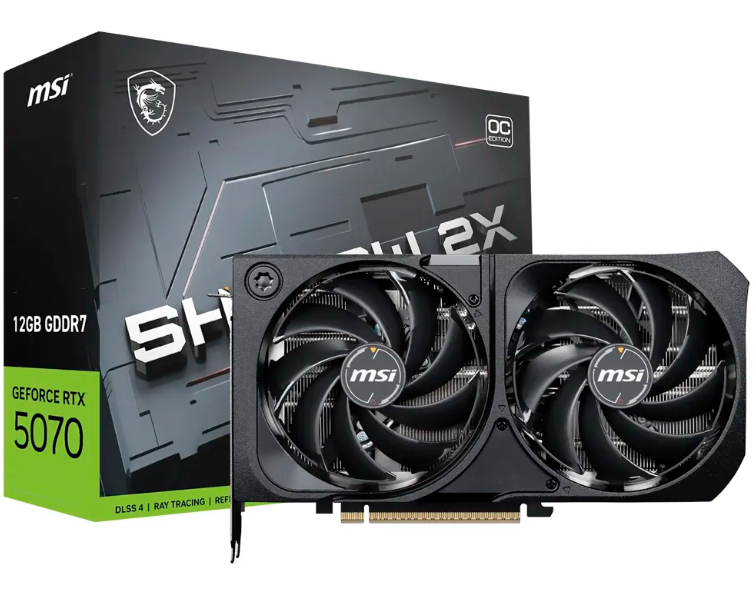 Tarjeta de video MSI GeForce RTX 5070 12G SHADOW 2X OC 12 GB GDDR7 - 912-V532-011