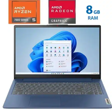 Laptop Lenovo IdeaPad Slim 3 - Ryzen 5 7520U - 8GB RAM - 512GB SSD - 15.6" FHD - Abyss Blue - 82XQ00PRGJ