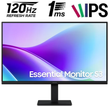 Monitor Samsung Essential S3 - 24" - 1920x1080 FHD - 120Hz - 5ms - LS24F320GANXZA