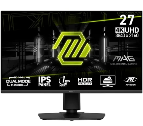 Monitor MSI MAG 275UPD E14 - DUAL MODE - 27" - IPS - 4K UHD - 1MS - 3840x2160 - 144Hz - Negro - 9S6-3CE89M-018