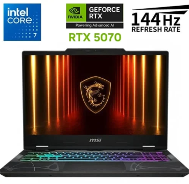 Laptop MSI Cyborg 15 - I7 240H - 16 GB RAM DDR5 - 1 TB SSD - RTX 5070 8 GB -  15.6" FHD 144Hz - TBC7240H16GXXDX11MH