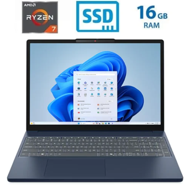 Laptop Lenovo IdeaPad Slim 3 - Ryzen 7 7735HS - 16GB RAM - 512GB SSD - 15.3" WUXGA TS - Cosmic Blue - 83K700B7GJ