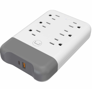 Regleta de Pared UNNO TEKNO de 6 EN 1 - USB - PW5084WT