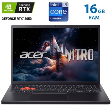 Laptop Acer Nitro Lite - NL16-71G-58BW  - Core i5-13420H - 16GB DDR5 - 512GB SSD - Geforce RTX 3050 - 16" IPS - Shale Bl