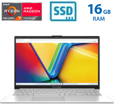 Laptop Asus VivoBook M1502YA-BQ285 - R7-7730U - 16GB DDR4 - SSD 512GB - 15,6" FHD - Cool Silver - 90NB0X22-M017U0