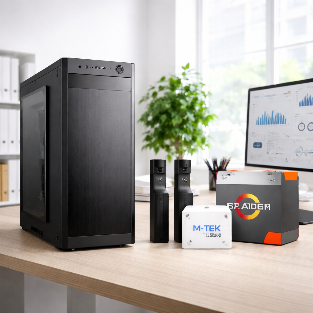 PC M-TEK OFFICE Elite Case 150 + Procesador AMD+Ryzen 3 3200G+Case Fuente 600w+Memoria RAM 16GB 2x8GB+SSD 256GB Windows 11 Pro