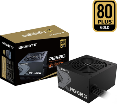 Fuente De Poder Gigabyte P650G - 650W - 80 Plus Gold - Negro - 28200-P650G-1USR