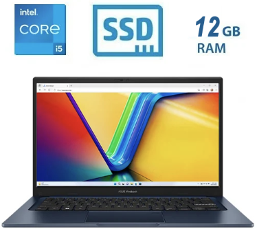 Laptop Asus X1404V - I5-1334U - 12GB DDR4 - SSD 256GB - 14" FHD - Quiet Blue - 90NB10I1-M016B0