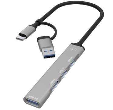 Hub Unno Tekno 2 en 1  - USB C - HB1014GY