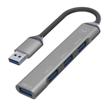 Hub Unno Tekno 4 puertos USB-A a USB-A - HB1008GY