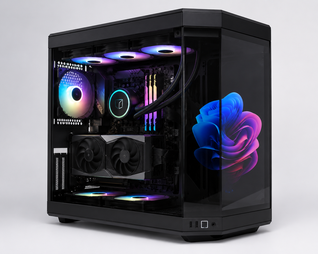 PC M-TEK RYZEN 7 98OOX3D, X870 GAMING AM5, RTX5070, COOLER HYDROTEMP 240mm PANTALLA, SEASONIC 850W 80 PLUS GOLD, GSKILL 32GB DDR5, 1TB M.2, CASE HYTE Y70 TOUCH INFINITE WINDOWS 11 PRO 