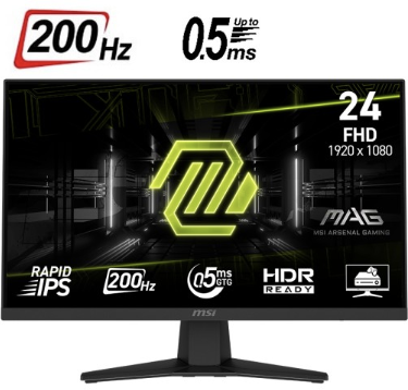 Monitor MSI MAG 244F - 23.8" - IPS - FHD - 0.5MS - 200Hz - Negro - 9S6-3BC41H-004