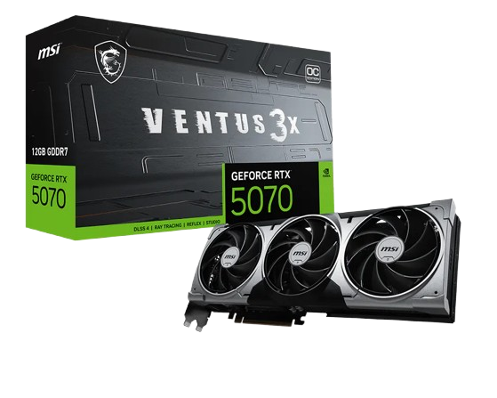 Tarjeta de video MSI GeForce RTX 5070 12GB GDDR7 VENTUS 3X OC  - 912-V532-208