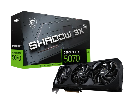 Tarjeta de video MSI GeForce RTX 5070 12G GDDR7 SHADOW 3X OC  - 912-V532-242