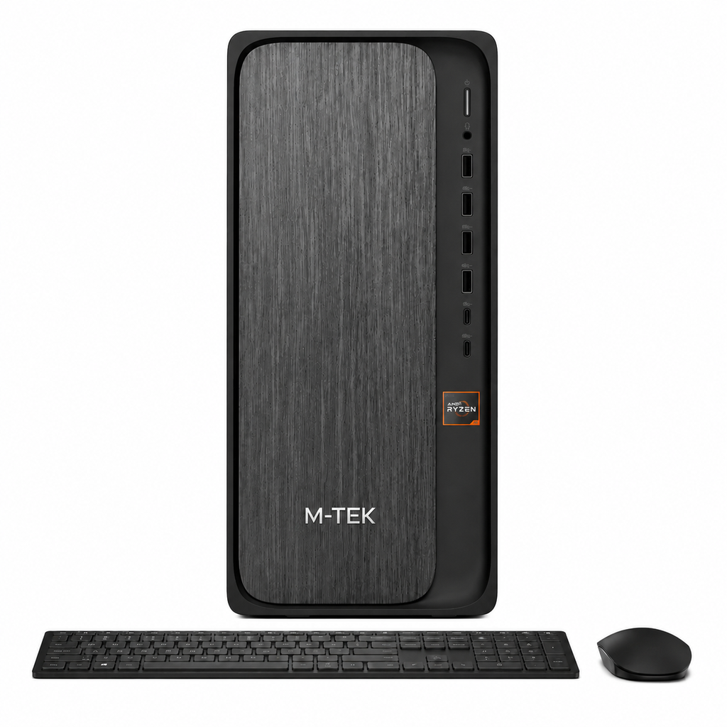 M-TEK BASIC RYZEN 3400G - 8GB RAM - 256 GB SSD - CASE CON FUENTE TECLADO Y MOUSE  AON - Windows 11 Pro.