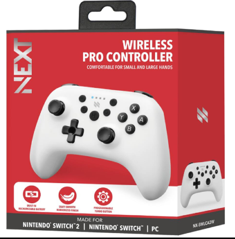 Control Next Pro Controller para Nintendo Switch/ Nintendo Switch 2 - Wireless - Blanco - NX-SWLCA2W