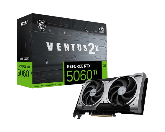 Tarjeta de video MSI GeForce RTX 5060 Ti 16GB VENTUS  2X OC BLACK PLUS  - 912-V535-088