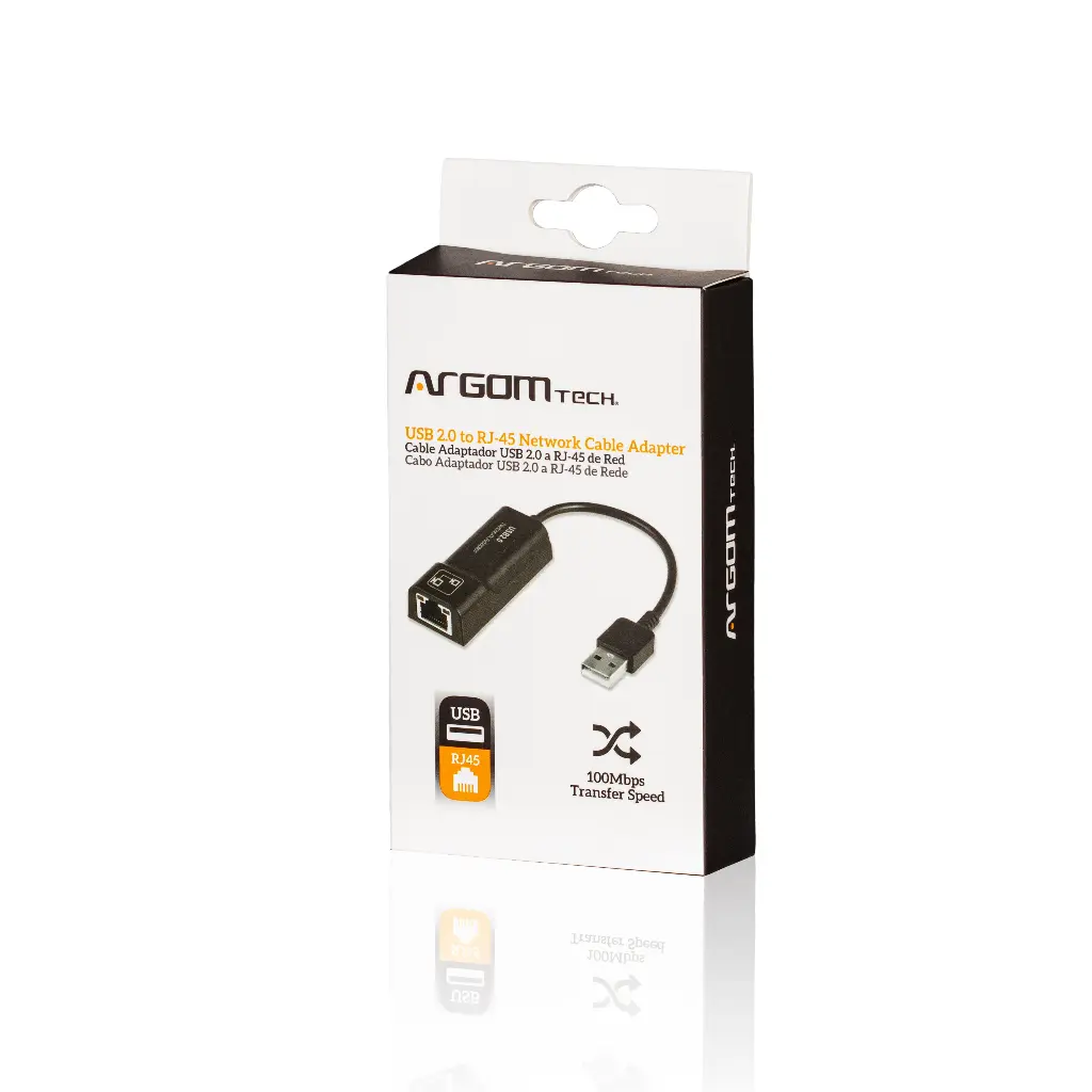 Adaptador Argom USB 2.0 a RJ-45 de Red - ARG-CB-0045