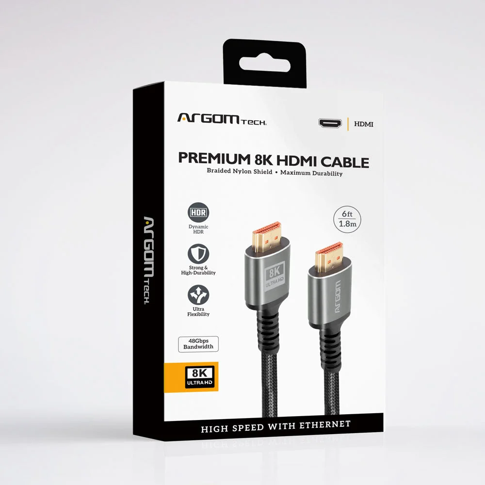 Cable Argom HDMI Premium 8K  - 1.8M - Negro - ARG-CB-1882