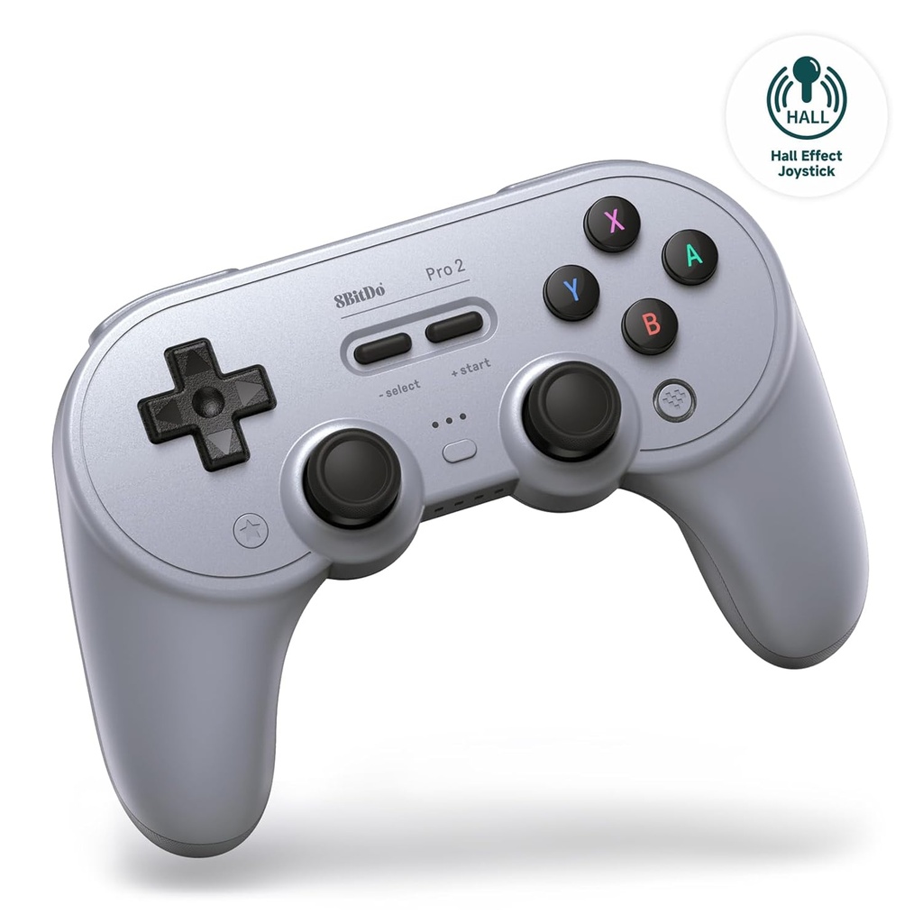 Control 8BitDo Pro 2 Bluetooth GamePad - Windows - Switch - SteamOS - Gray - 80GL