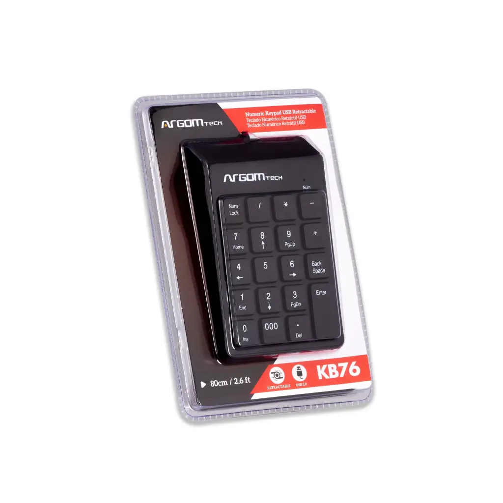 Teclado Numerico Argom Rectractil - ARG-KB-1076