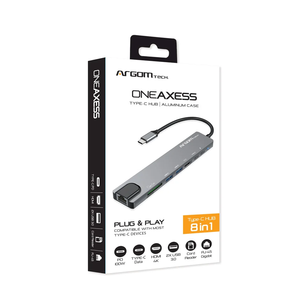 Hub Argom Tech Oneaxess Type C - 8 in 1 - ARG-UB-0093