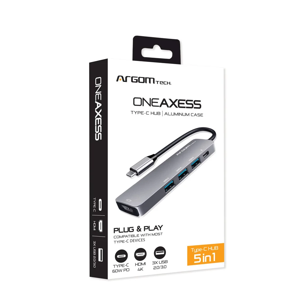 Hub Argom Tech Oneaxess Type C - 5 in 1 - ARG-UB-0185
